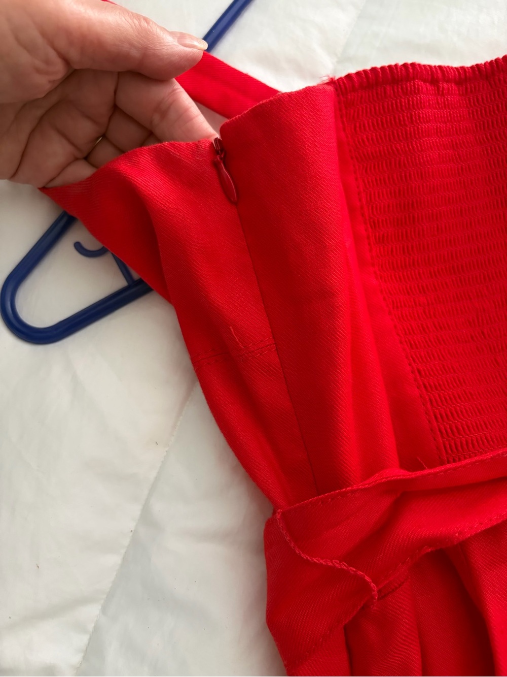 Banana Republic Red Square-Neck Tie-Waist Midi Dress - Picture 6 of 10